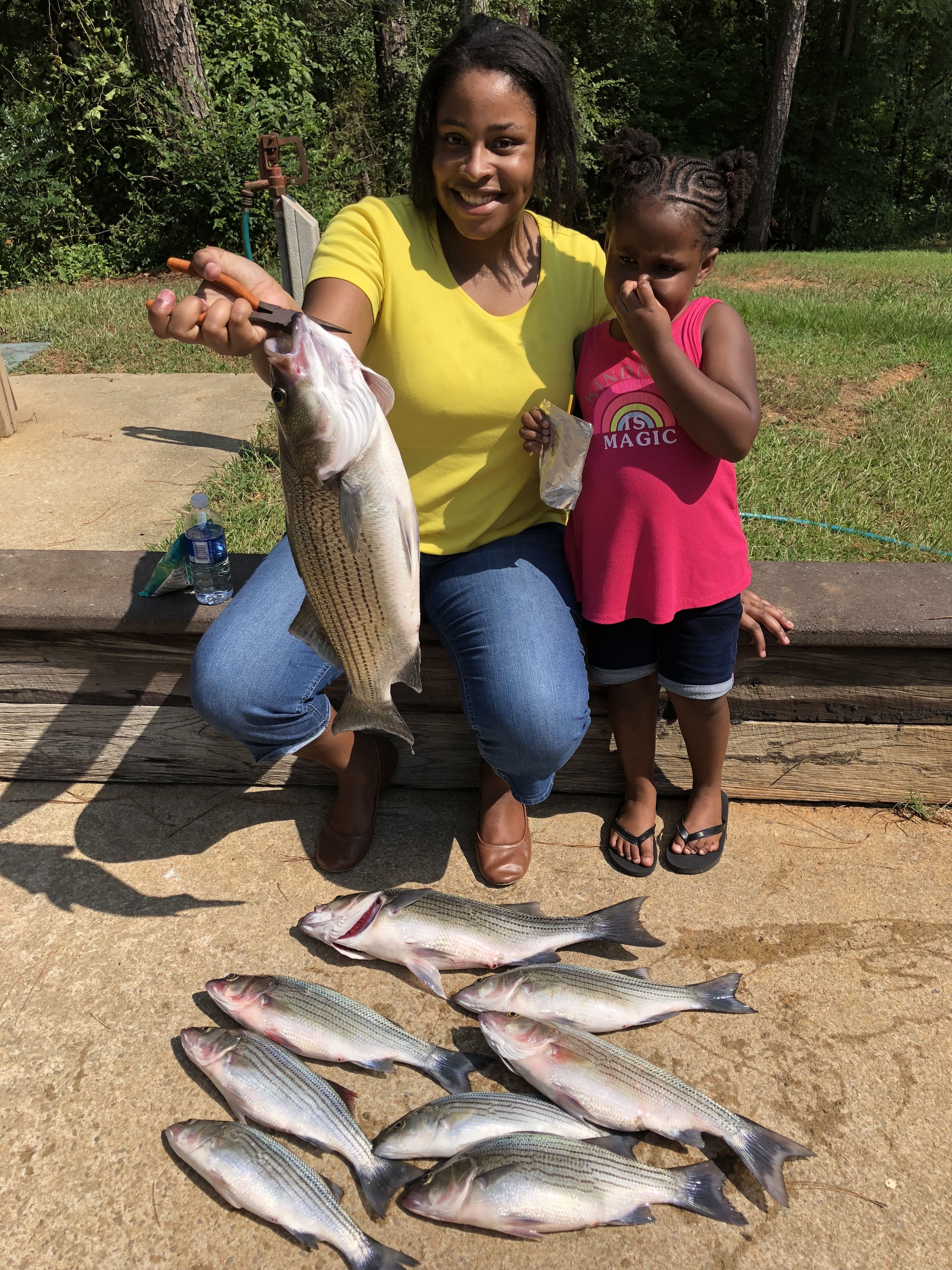 Auguss 15, 2018 Kenya Towner and daughter LaRah Smith with their catch of the day. IMG_2306