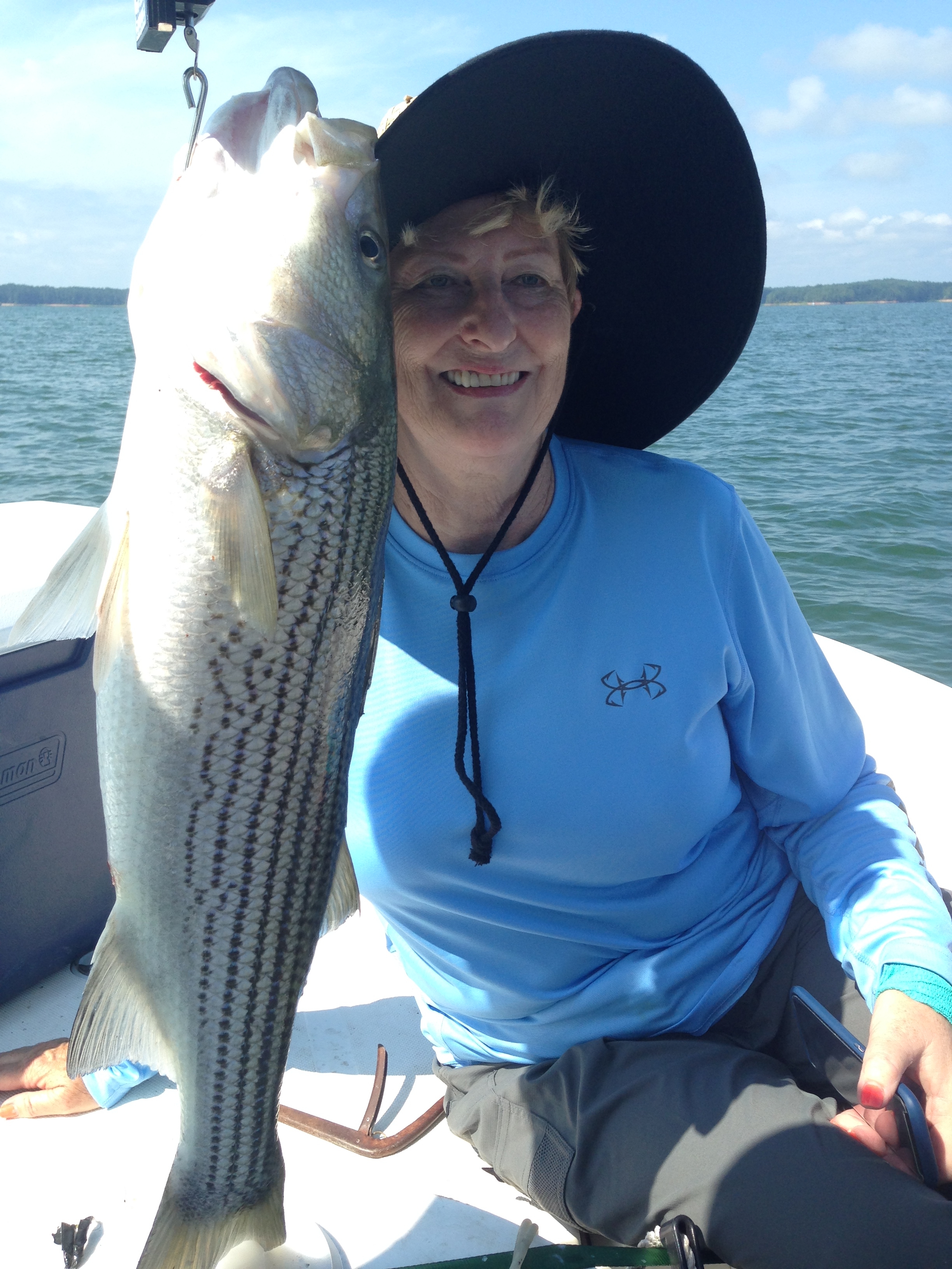 July 10, 2017 Cindy Gilley frrom Sycamore, Ga. with her 9 pound striper.