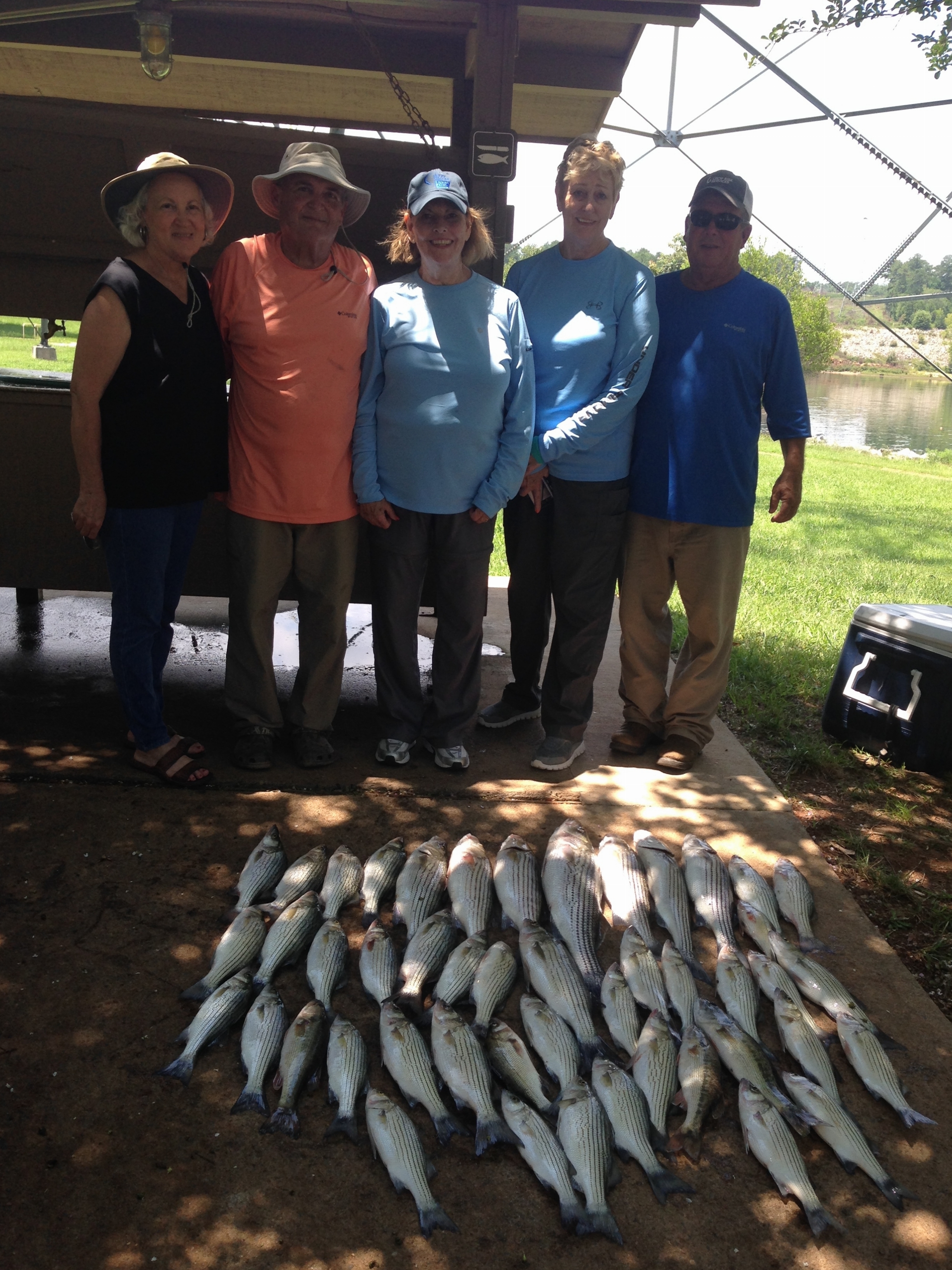 July 10, 2017 My wife Lucy, Her brother Ricky Cleghorn, his wife Juanita, Cindy and Phil Gilley all from Sycamore, Ga. with their catch of the day.
