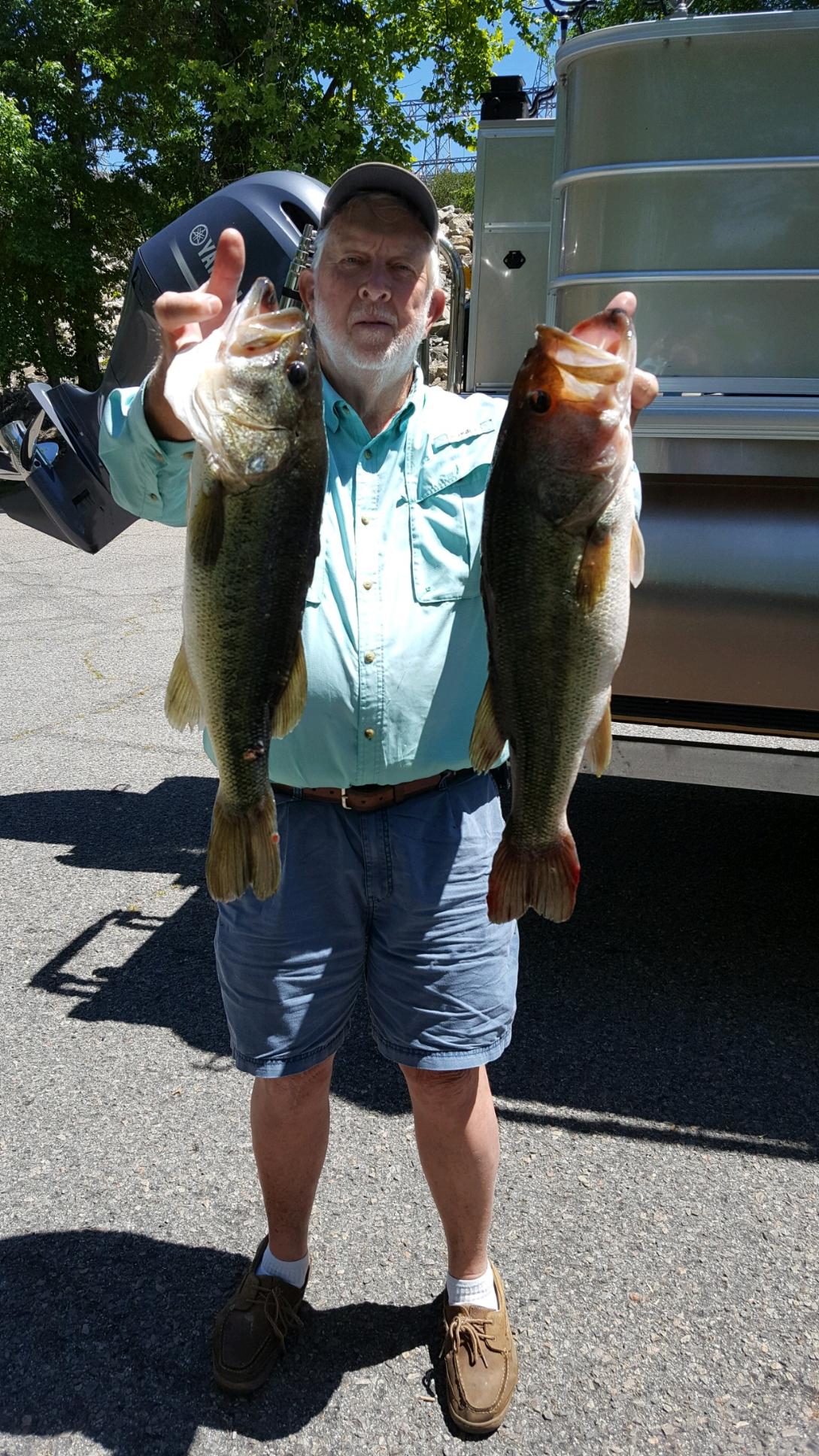 May 17, 2017 Tony Polson with his 5 and 6 lb bass.